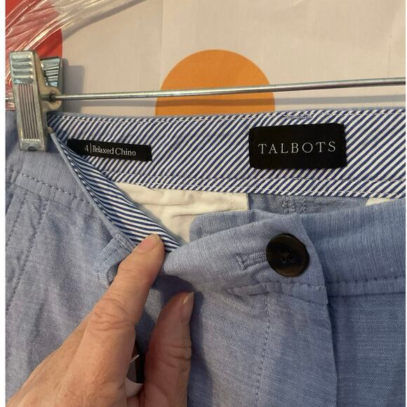 NEW Talbots Size 4 Relaxed Chino Blue - Picture 2 of 9